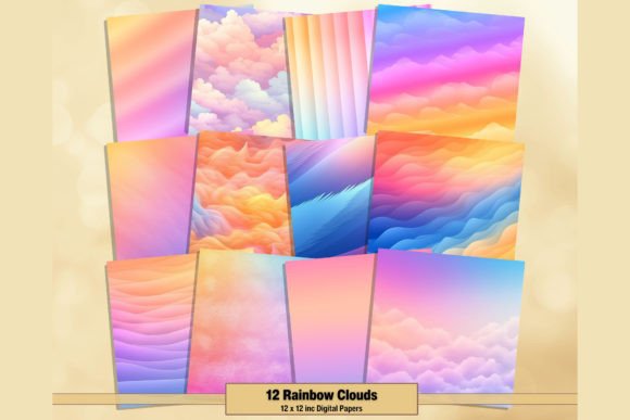 Download Rainbow Pastel Ombre Clouds Papers - Rainbow pastel Collection