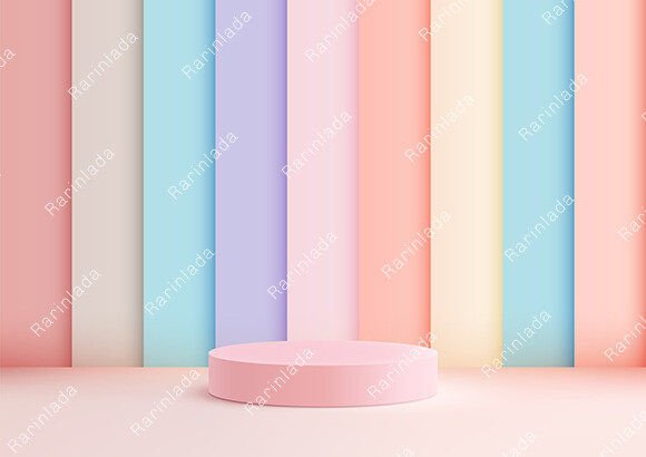 Download 3D Pink Podium on Rainbow Pastel Color - Rainbow pastel Collection