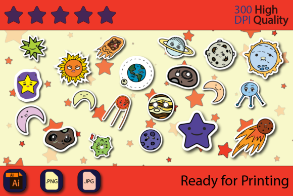 Download Cute Space Stickers - Premium Bundle