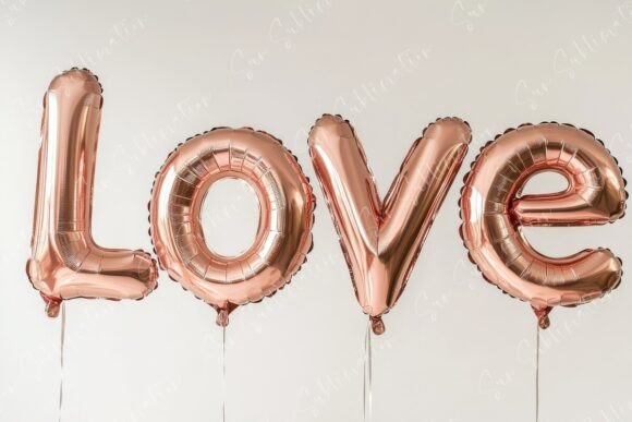 Download Beautiful Rose Gold Balloons Spelling - Rose gold balloons Collection